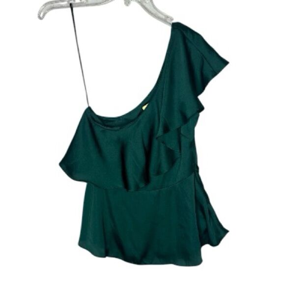 H&M Tops - H&M Deep Green Silky One Shoulder Top. Size 8. NWT.